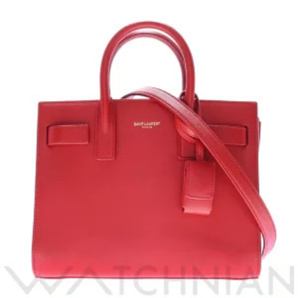 Saint Laurent Sac de Jour Red Calfskin Handbag